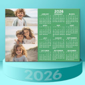 Kalender - 3 foto's - Basic Green White Magnet