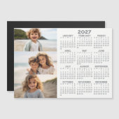 Kalender - 3 foto's - Basic Grey White magneet (Voorkant / Achterkant)