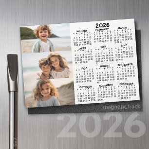 Kalender - 3 foto's - Basic zwart wit magneet