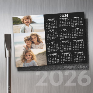 Kalender - 3 foto's - Basic zwart wit magneet