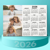 Kalender - 3 foto's - Basic zwart wit magneet