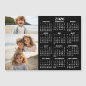 Kalender - 3 foto's - Basic zwart wit magneet (Voorkant)