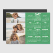Kalender - 3 foto's - Basis groene witte magneet (Voorkant / Achterkant)