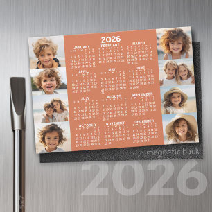 Kalender - 8 foto's Basic Terra Cotta White Magnet