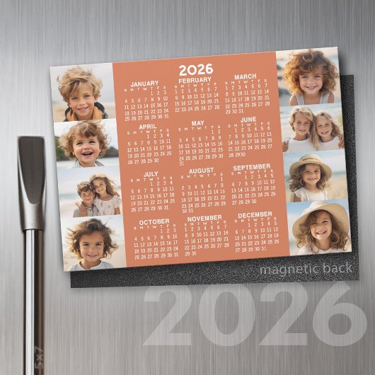 Kalender - 8 foto's Basic Terra Cotta White Magnet