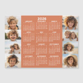 Kalender - 8 foto's Basic Terra Cotta White Magnet (Voorkant)
