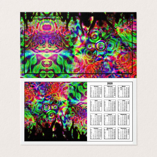 Kalender Abstract Voljaar 2020 Kaart (Buitenkant ongevouwen)