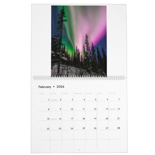 Kalender Alaska Aurora van Fairbanks Aurora Tours (Feb 2026)