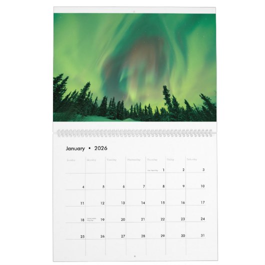 Kalender Alaska Aurora van Fairbanks Aurora Tours (Jan 2026)