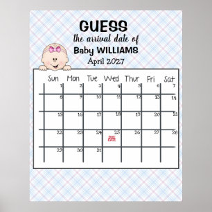 Kalender Baby Meisje Poster met Geschatte Bevallin