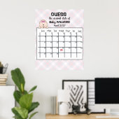 Kalender Baby Meisje Poster om Bevallingdatum te R (Thuiskantoor)