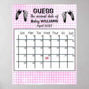 Kalender Baby Voetafdrukken Poster Geschatte Beval