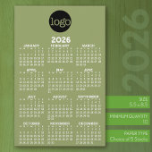 Kalender - Basic Groen Wit Minimal Briefpapier