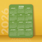 Kalender - Basic Minimal Groen en Wit Modern Magneet