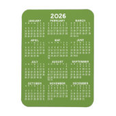 Kalender - Basic Minimal Groen en Wit Modern Magneet (Verticaal)