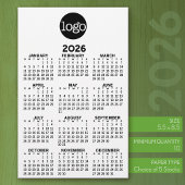 Kalender - Basic Zwart Wit Minimaal Briefpapier