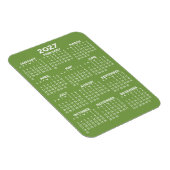 Kalender - Basis Minimaal Groen en Wit Modern Magneet (Rechterzijde)