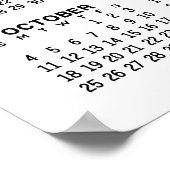 Kalender - Basis Minimaal Zwart en Wit Poster (Hoek)