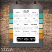 Kalender - Basis Zwart Wit Minimaal Poster