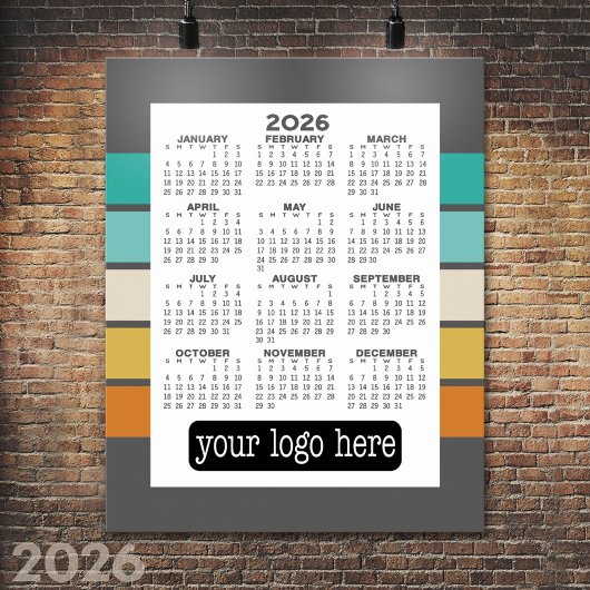 Kalender - Basis Zwart Wit Minimalistisch Poster