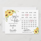 kalender behalve de datum waarop de zonnebloemen t kaart (Voorkant)
