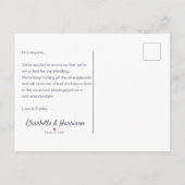 Kalender Bewaar de datum Blue Silver Butterfly Aankondigingskaart (Achterkant)