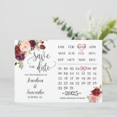 Kalender Bewaar de datum Marsala trouwdag Kaart (Staand voorkant)