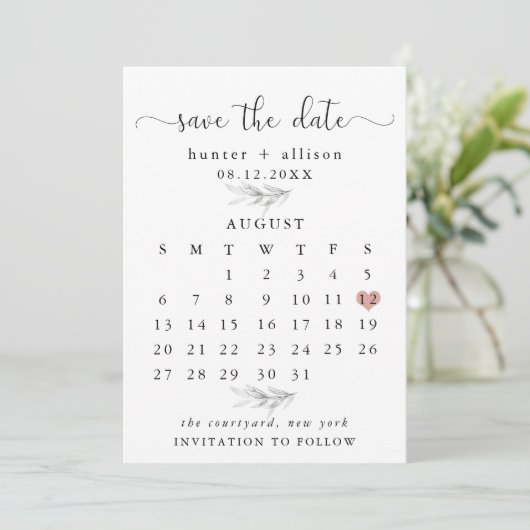 Kalender Bewaar de Datum Save The Date (Staand voorkant)