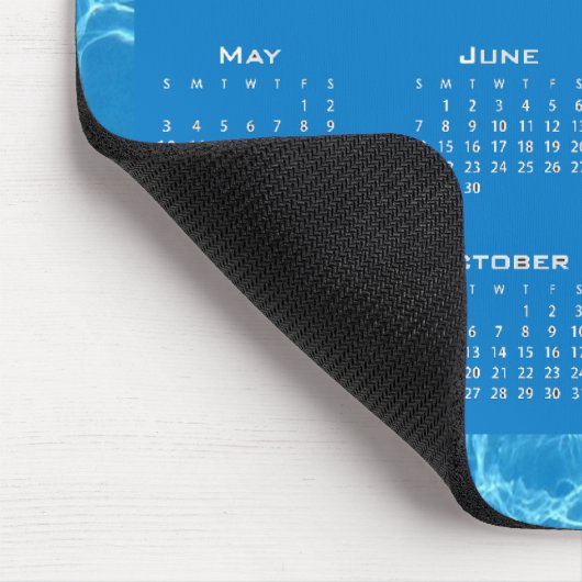 Kalender blauw water gestructureerd muismat (Hoek)