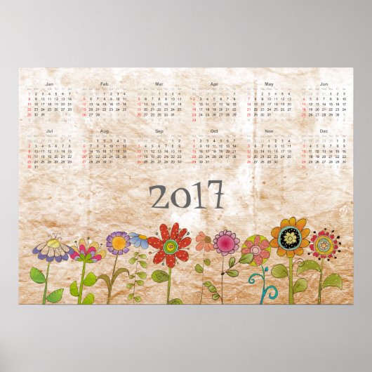 Kalender bloemen 2017 poster (Voorkant)