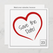 Kalender Box Save the Date Kaart (Voorkant / Achterkant)