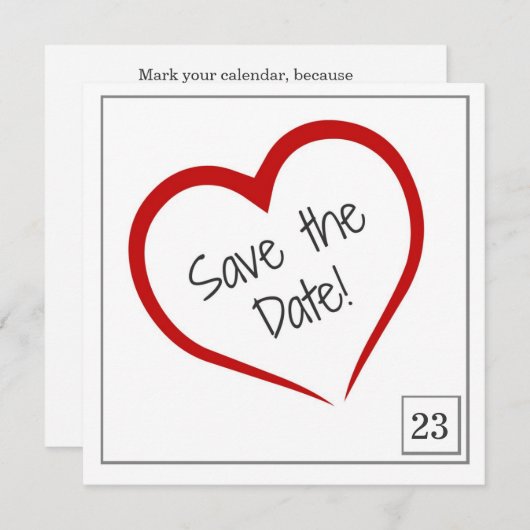 Kalender Box Save the Date Kaart (Voorkant / Achterkant)