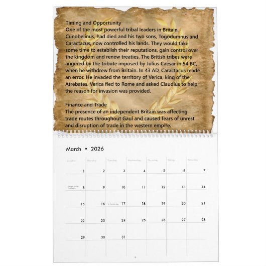kalender - brittannië : de roman verovering (Mar 2026)