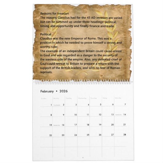 kalender - brittannië : de roman verovering (Feb 2026)