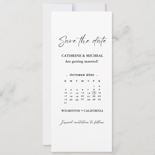 Kalender Bruiloft Fotocabine strip lijst Opslaan T Save The Date (Achterkant)