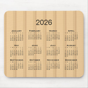Kalender bruine strepen muismat