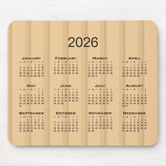 Kalender bruine strepen muismat (Voorkant)