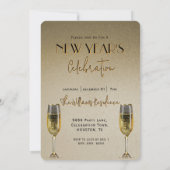 Kalender & Champagne oudejaarsfeest Kaart (Achterkant)