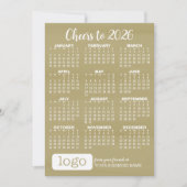 Kalender Cheers - Gouden Stippen met Zakelijke Log Feestdagenkaart (Voorkant)