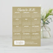 Kalender Cheers - Gouden Stippen met Zakelijke Log Feestdagenkaart (Staand voorkant)