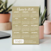 Kalender Cheers - Gouden Stippen met Zakelijke Log Feestdagenkaart