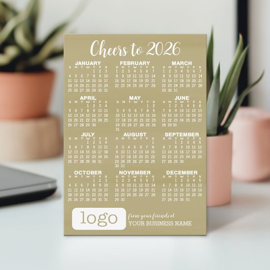 Kalender Cheers - Gouden Stippen met Zakelijke Log Feestdagenkaart