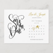 Kalender Cupid Gold Love Heart Save the Date Aankondigingskaart (Voorkant)