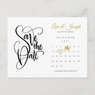 Kalender Cupido Goud Hart Bewaar de Datum Briefkaart