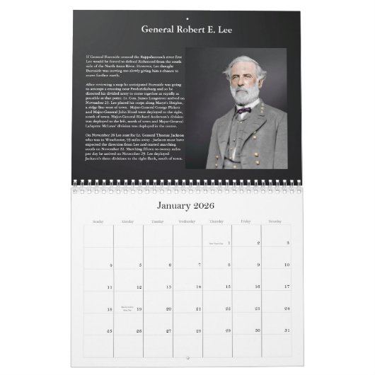 Kalender: De generaals op Fredericksburg Cale Kalender (Jan 2026)