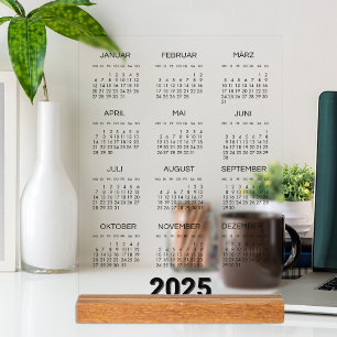 Kalender Deutsch 2025 Jaarlijks Modern Acryl Bord