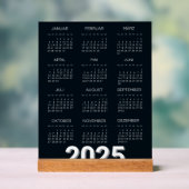 Kalender Deutsch 2025 Jaarlijks Modern Zwart-wit Acryl Bord (Neutraal)