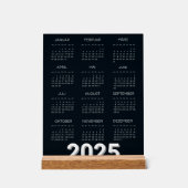Kalender Deutsch 2025 Jaarlijks Modern Zwart-wit Acryl Bord (Voorkant)
