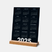 Kalender Deutsch 2025 Jaarlijks Modern Zwart-wit Acryl Bord (Hoek)