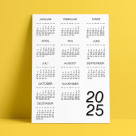Kalender Deutsch 2025 Kalender Zwart-wit Kaart